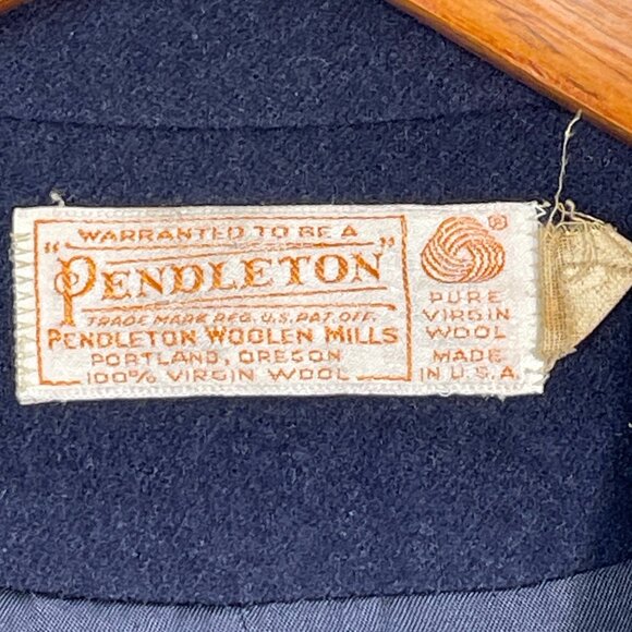 Vintage Pendleton 100% Virgin Wool Navy Blue Heritage Blazer Women’s Size Small - Picture 5 of 11